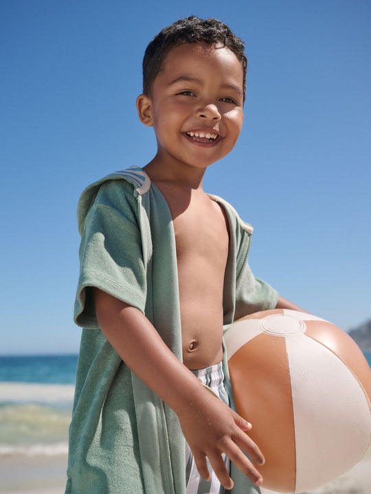 Sage Green Towelling Zip Through Cover-Up (3mths-7yrs)