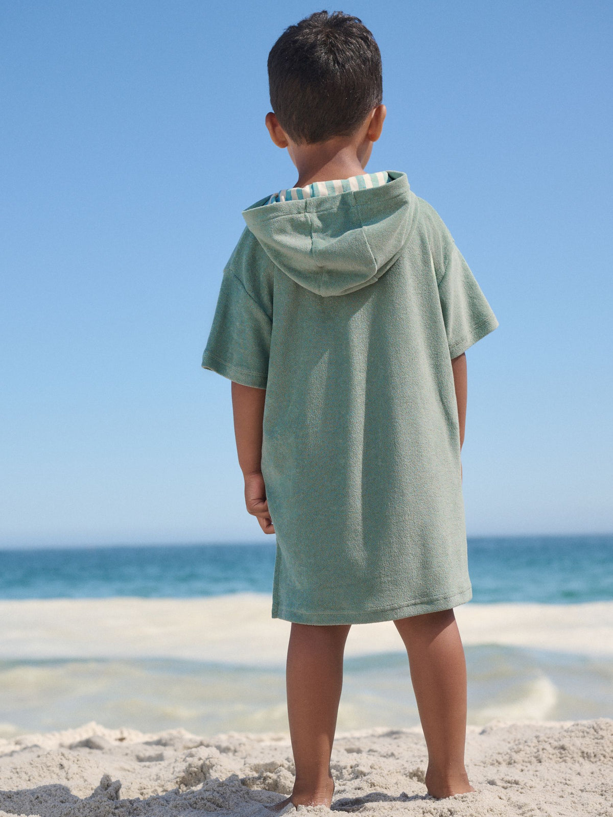 Sage Green Towelling Zip Up Cover-Up (3mths-7yrs)