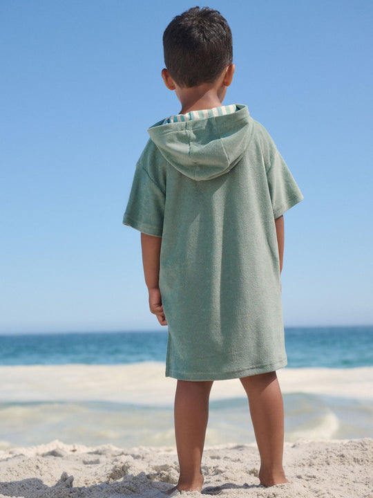 Sage Green Towelling Zip Through Cover-Up (3mths-7yrs)