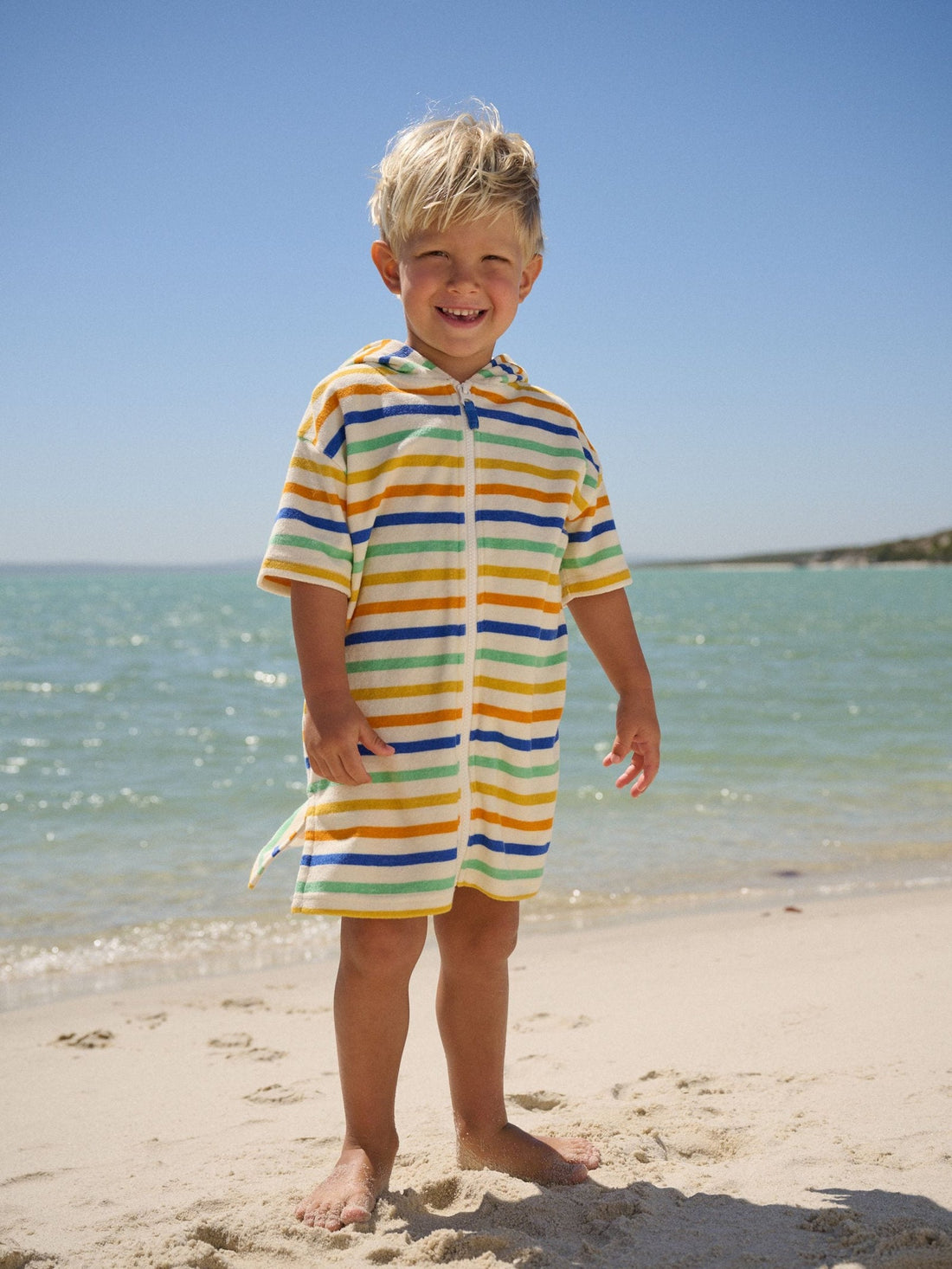 Multi Stripe Towelling Zip Through Cover-Up (3mths-7yrs)