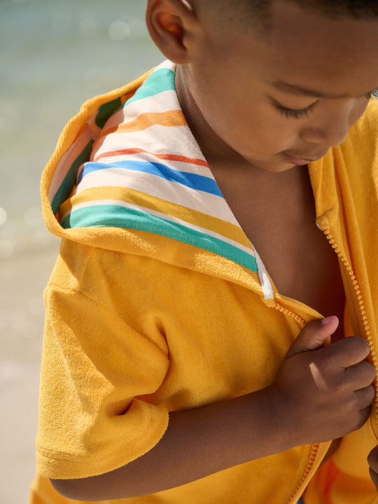 Orange Towelling Zip Through Cover-Up (3mths-7yrs)