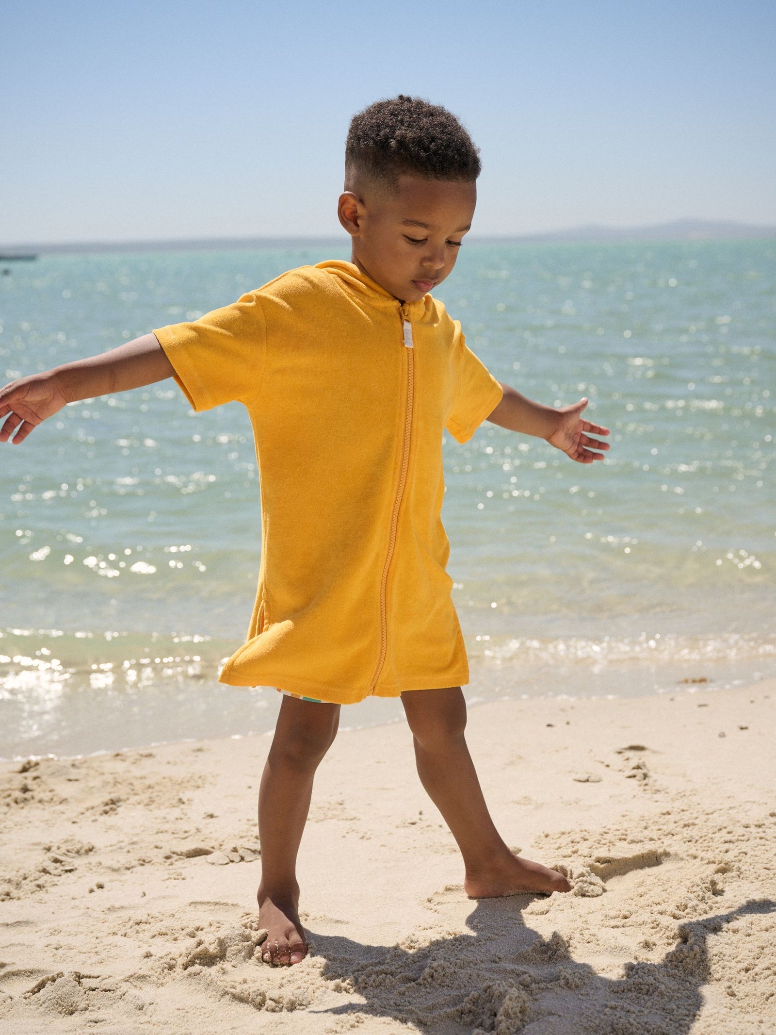 Orange Towelling Zip Through Cover-Up (3mths-7yrs)