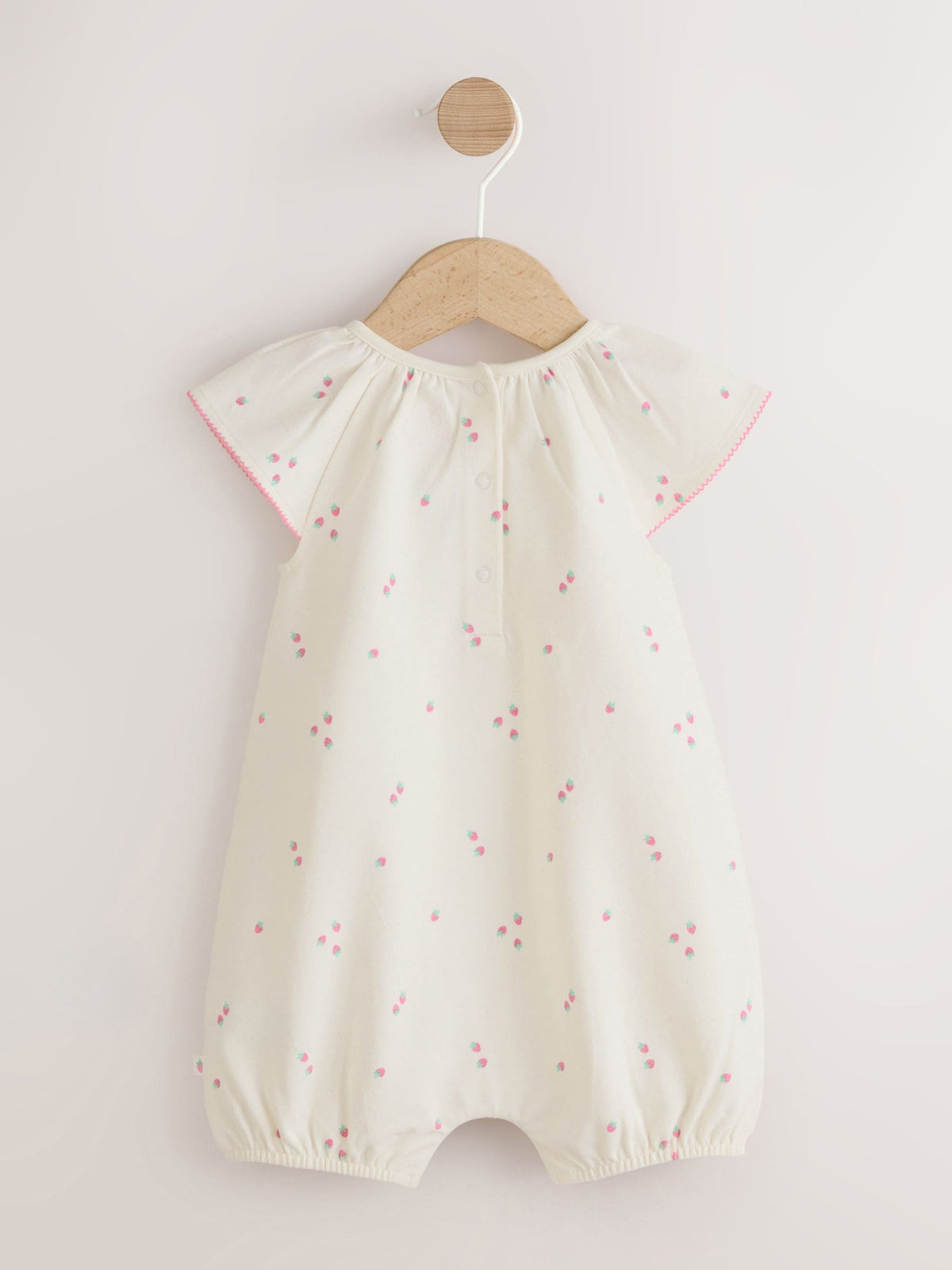 Ecru Fruit All Over Print I Love My Daddy Jersey Baby Romper