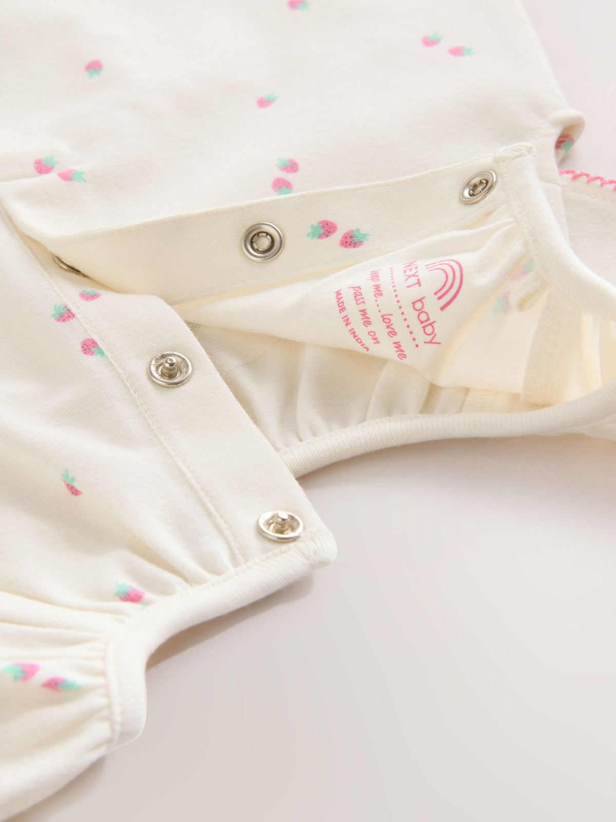 Ecru Fruit All Over Print I Love My Daddy Jersey Baby Romper