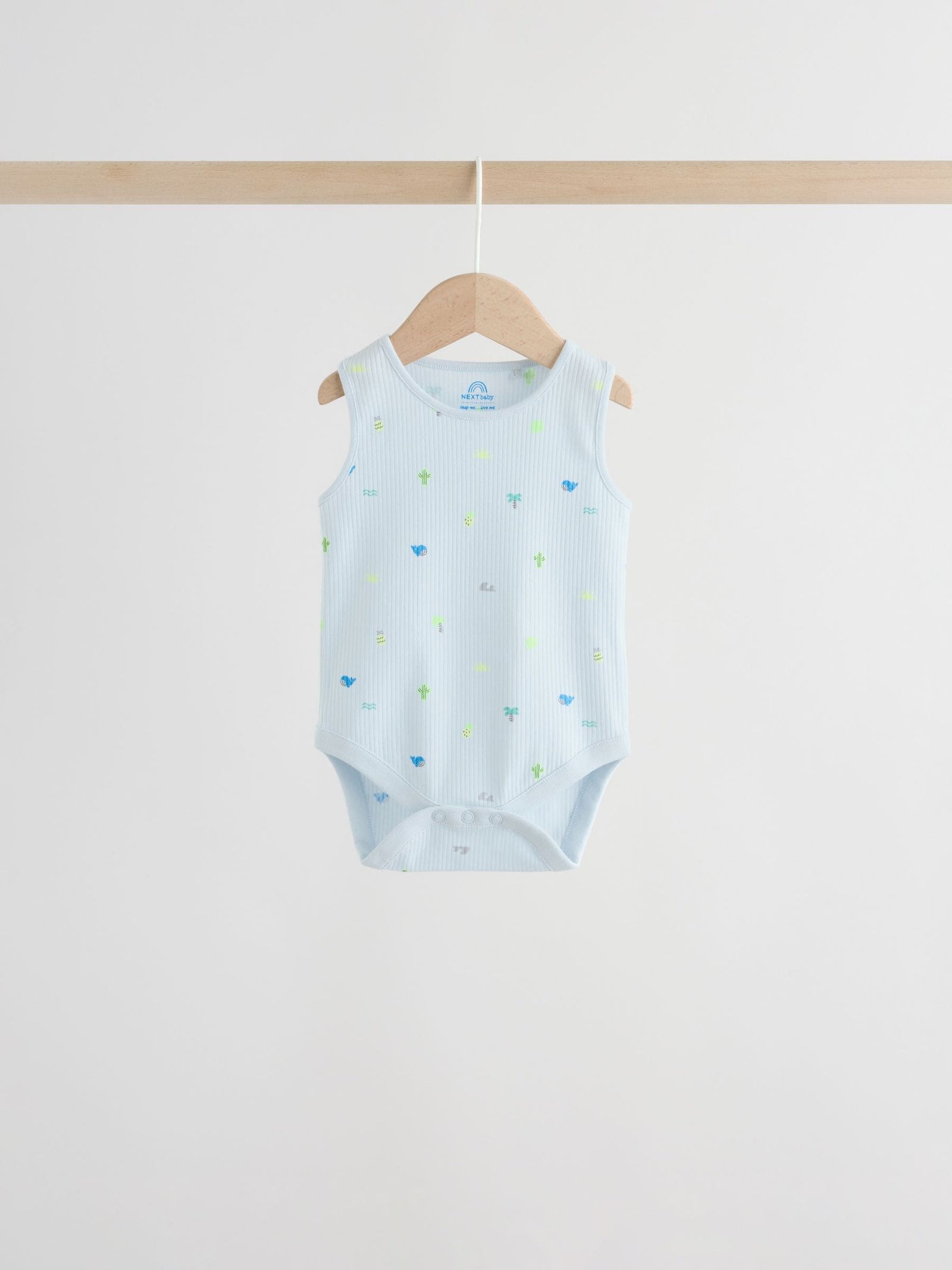Green/Blue Vest Baby Bodysuits 5 Pack