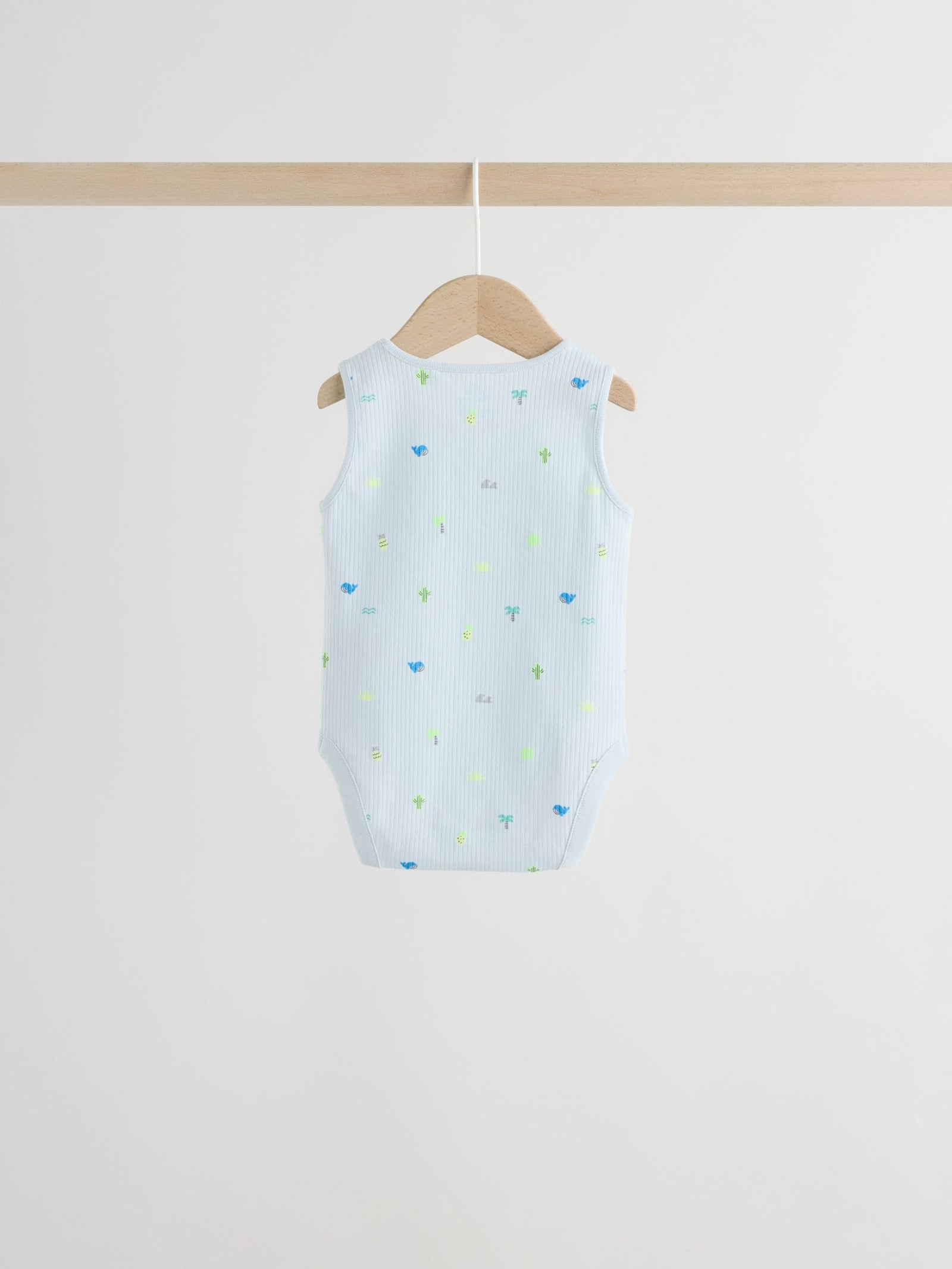 Green/Blue Vest Baby Bodysuits 5 Pack