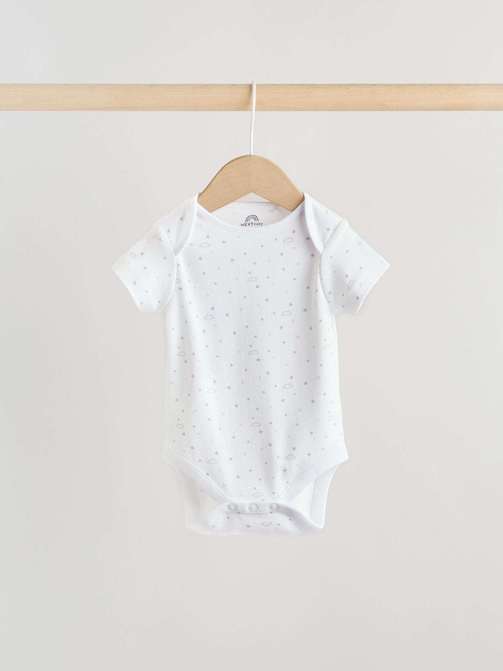 Grey Elephant Short Sleeve Baby Bodysuits 5 Pack