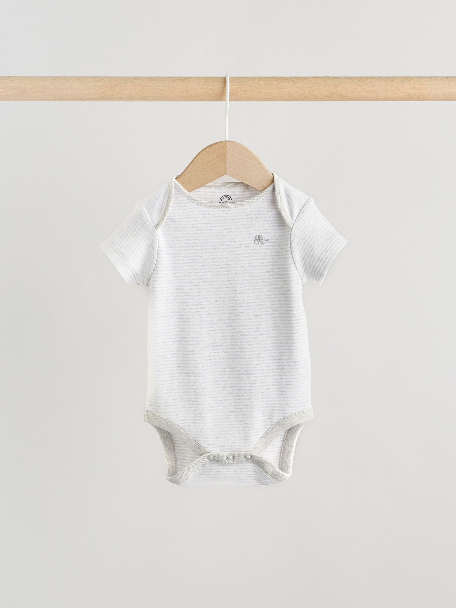 Grey Elephant Short Sleeve Baby Bodysuits 5 Pack