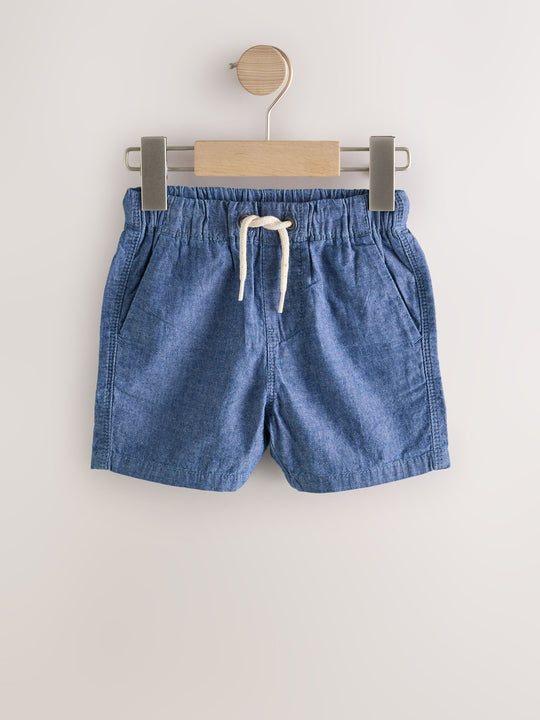 Navy/Stone/Chambray Blue Pull On Shorts 3 Pack (3mths-7yrs)