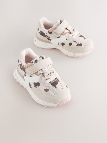 Neutral Animal Elastic Lace Touch Fastening Trainers