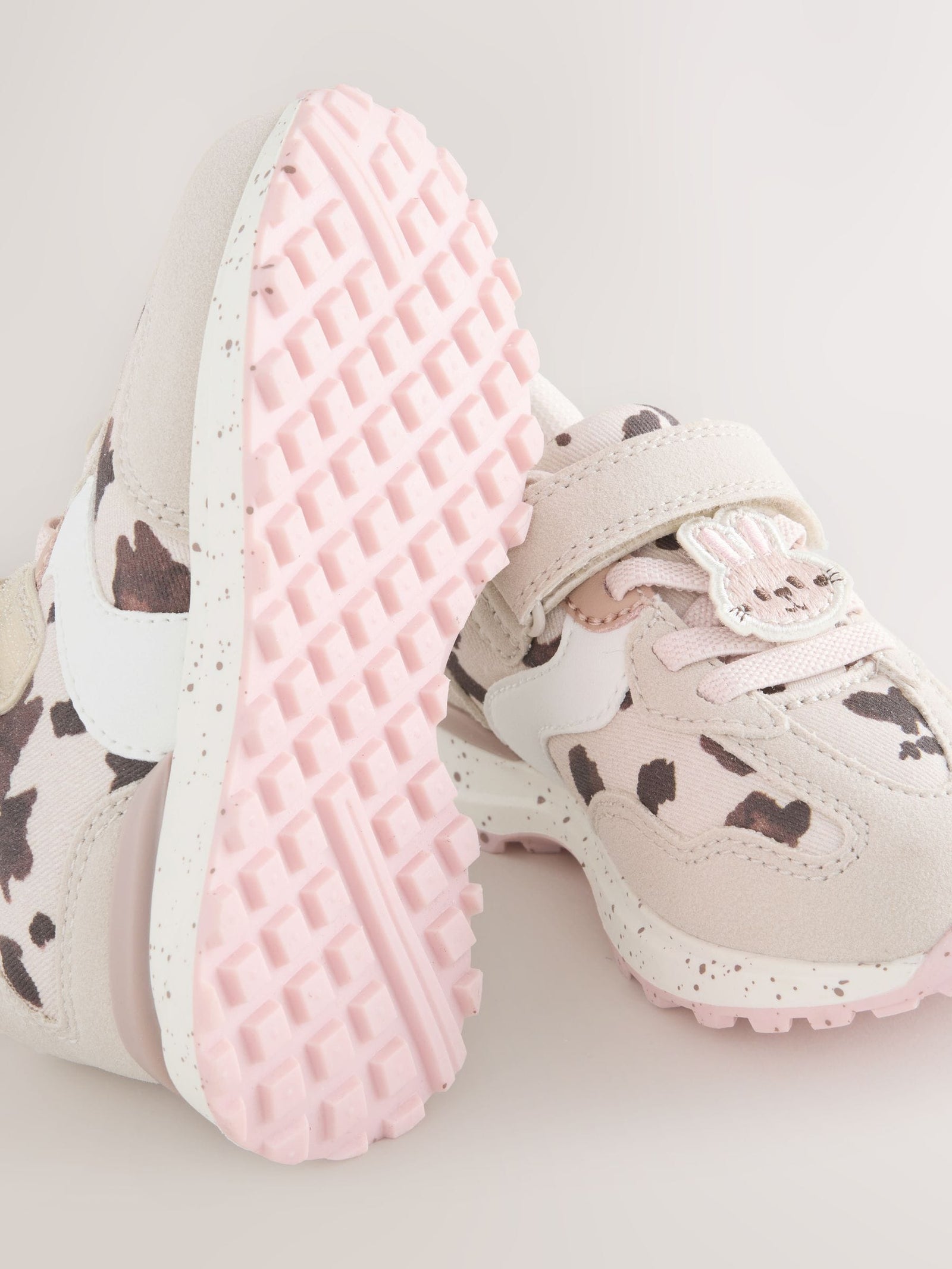 Neutral Animal Elastic Lace Touch Fastening Trainers