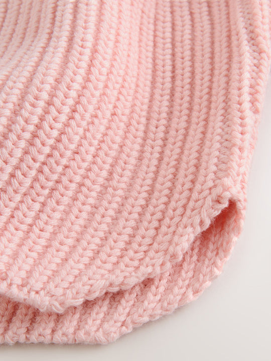 Pink Scallop Hem Knitted Baby Cardigan (0mths-2yrs)