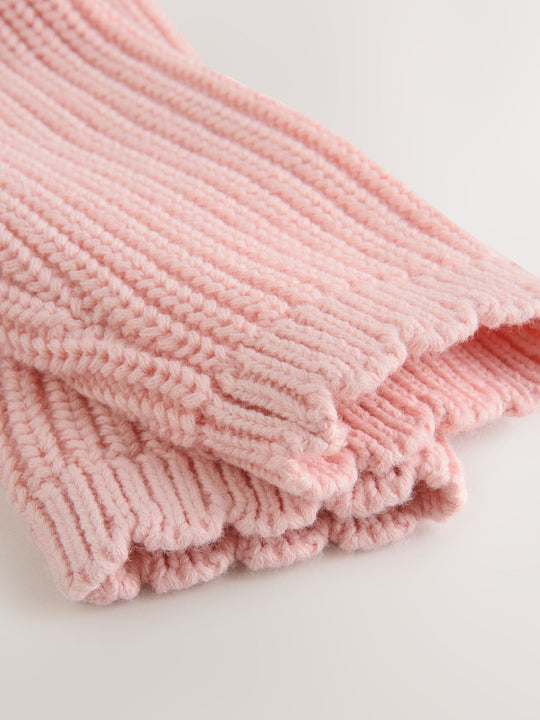 Pink Scallop Hem Knitted Baby Cardigan (0mths-2yrs)