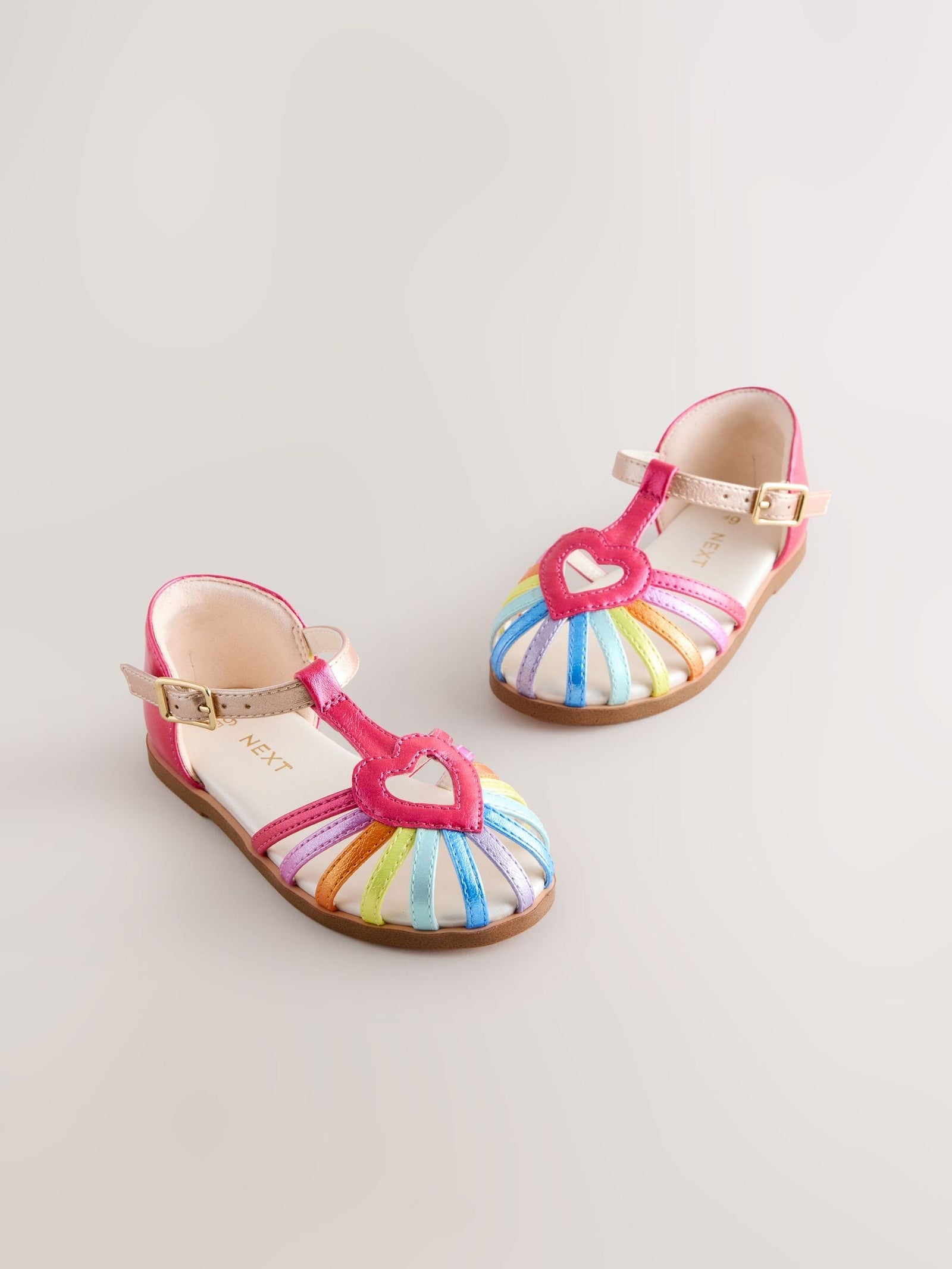 Multi Rainbow Wide Fit (G) Fisherman Heart Occasion Sandals