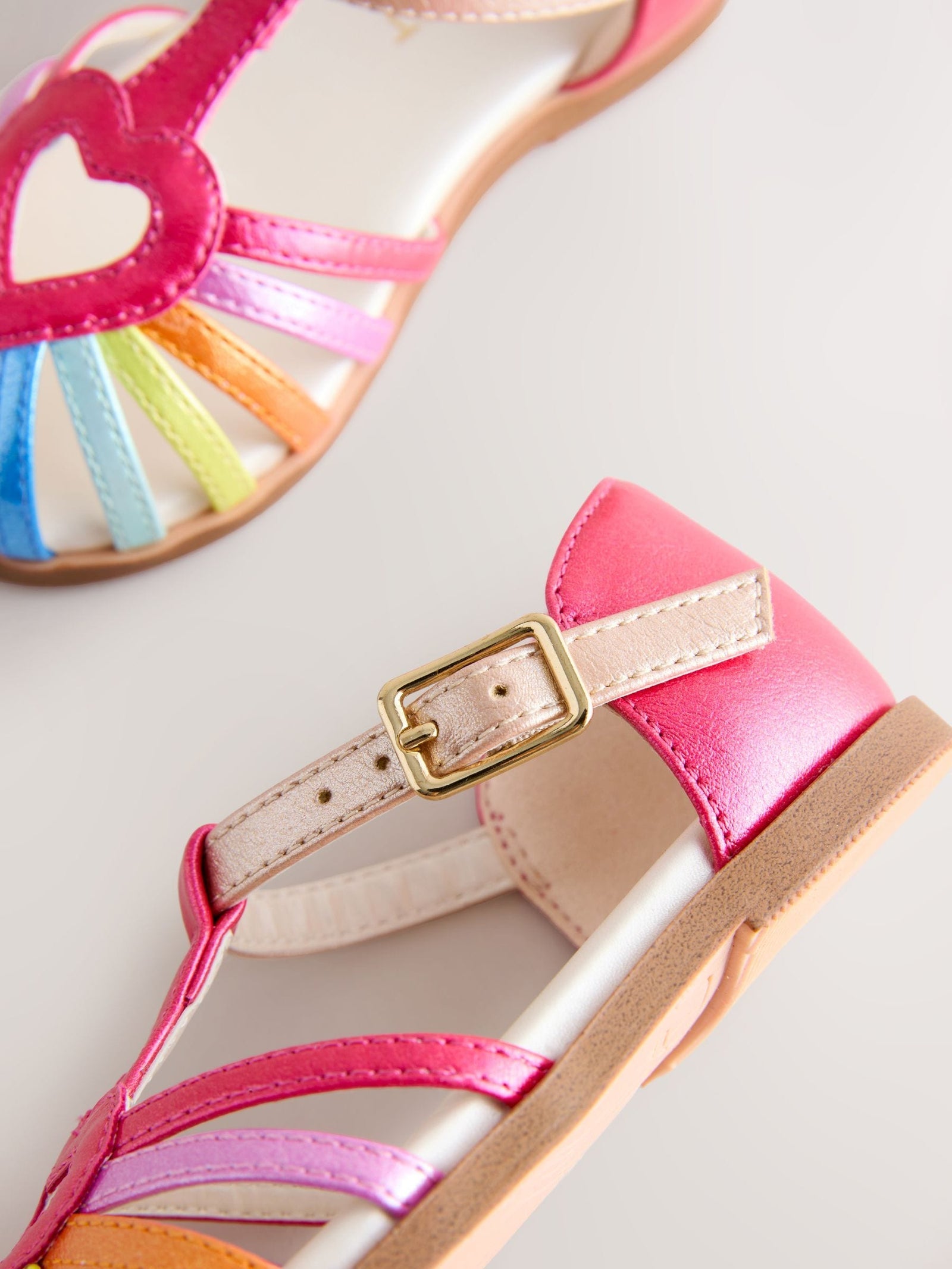 Multi Rainbow Wide Fit (G) Fisherman Heart Occasion Sandals