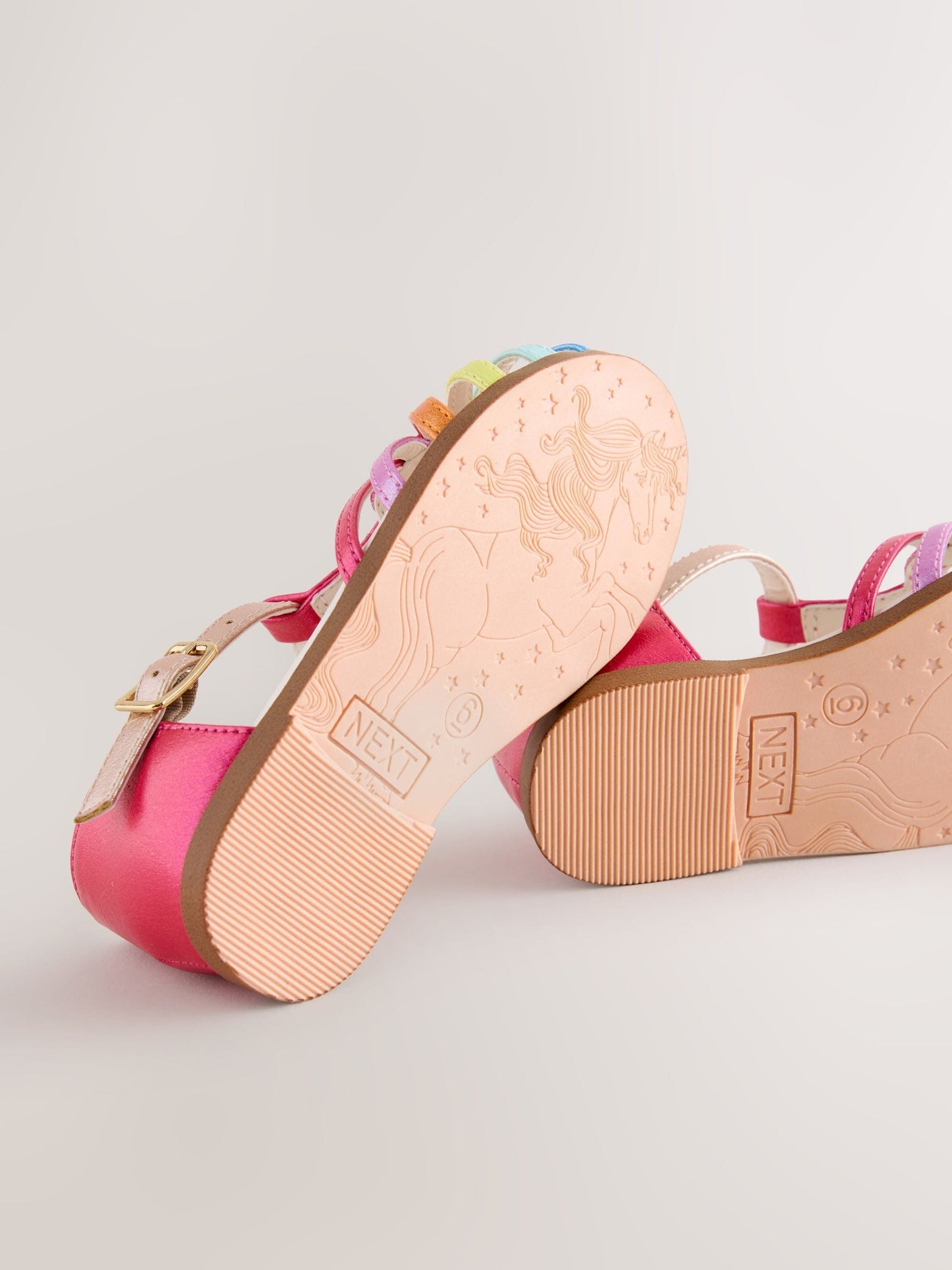 Multi Rainbow Standard Fit (F) Fisherman Heart Occasion Sandals