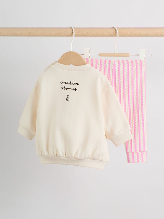 Ecru Baby Sweatshirt and Leggings 2 Piece Set (0mths-2yrs) (0mths-2yrs)