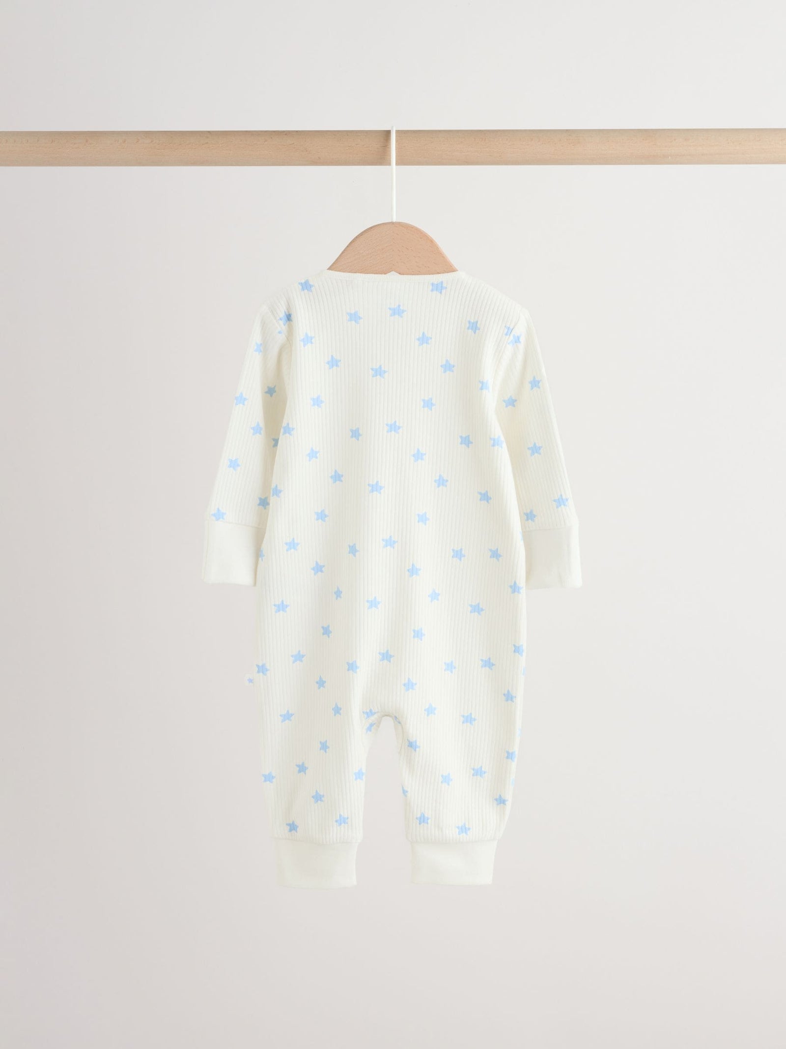 Blue/Green Star Way Zip Baby Sleepsuits 3 Pack (0mths-3yrs)