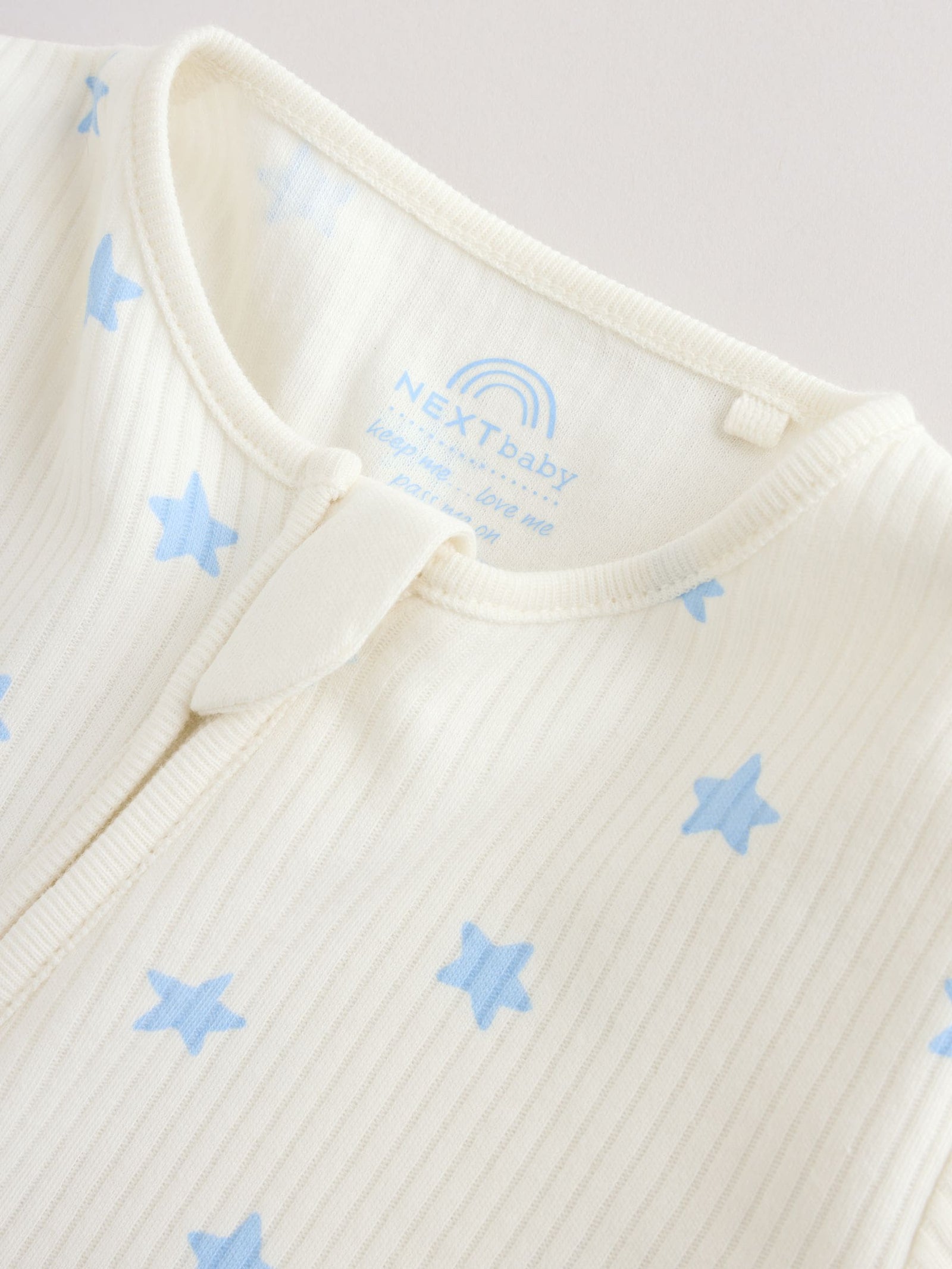 Blue/Green Star Way Zip Baby Sleepsuits 3 Pack (0mths-3yrs)