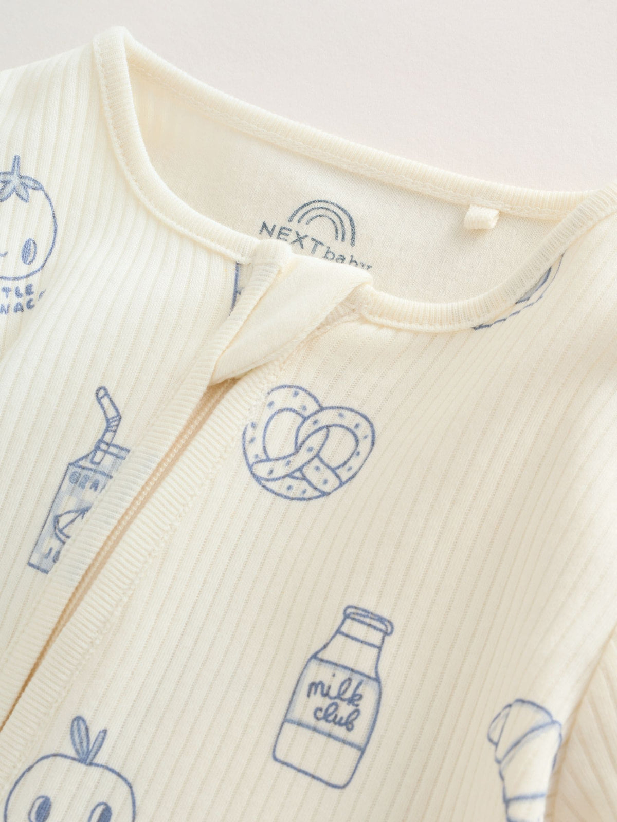 Blue Milk Club Two Way Zip Baby Sleepsuits 3 Pack (0mths-3yrs)