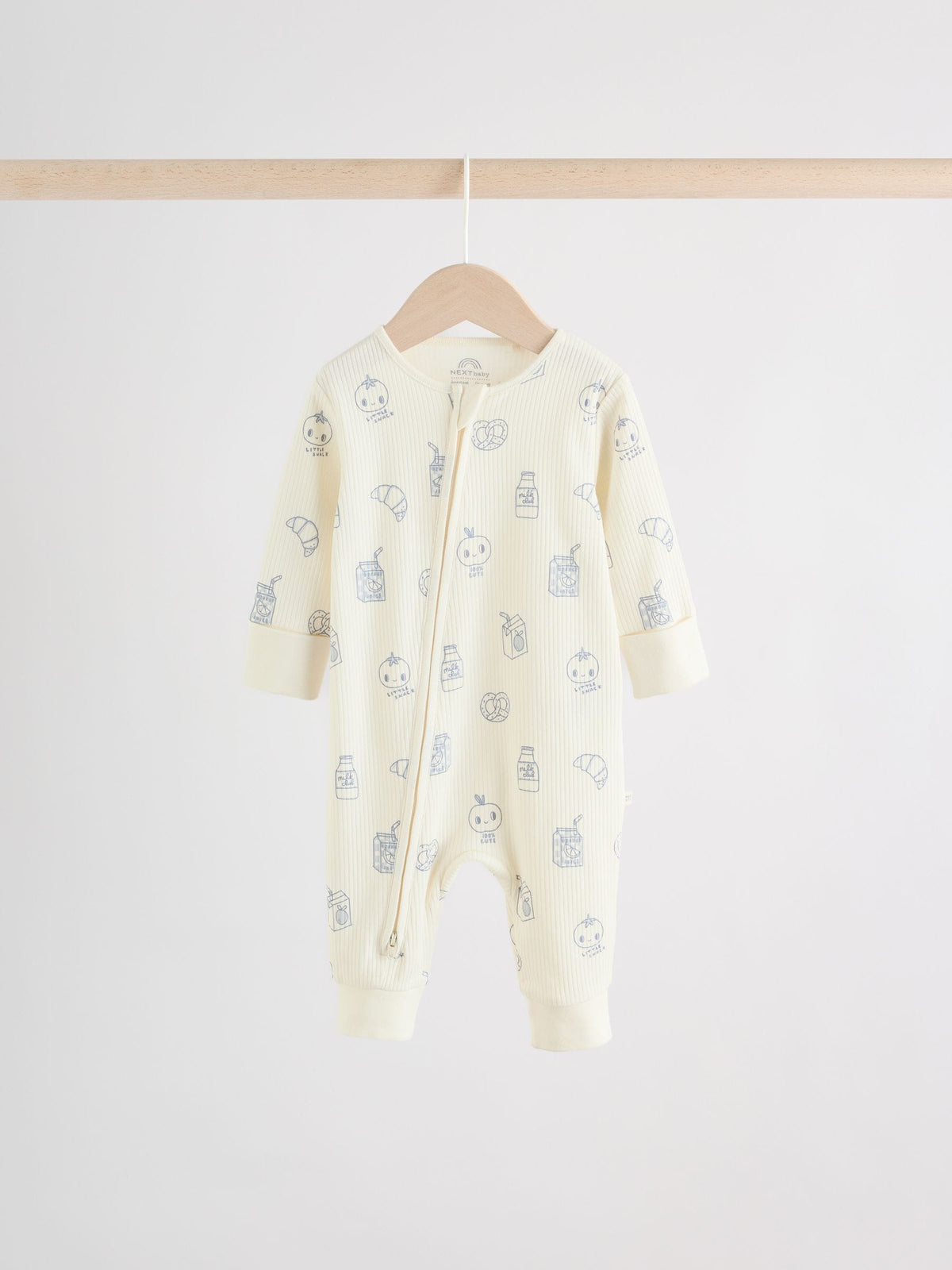 Blue Milk Club Two Way Zip Baby Sleepsuits 3 Pack (0mths-3yrs)