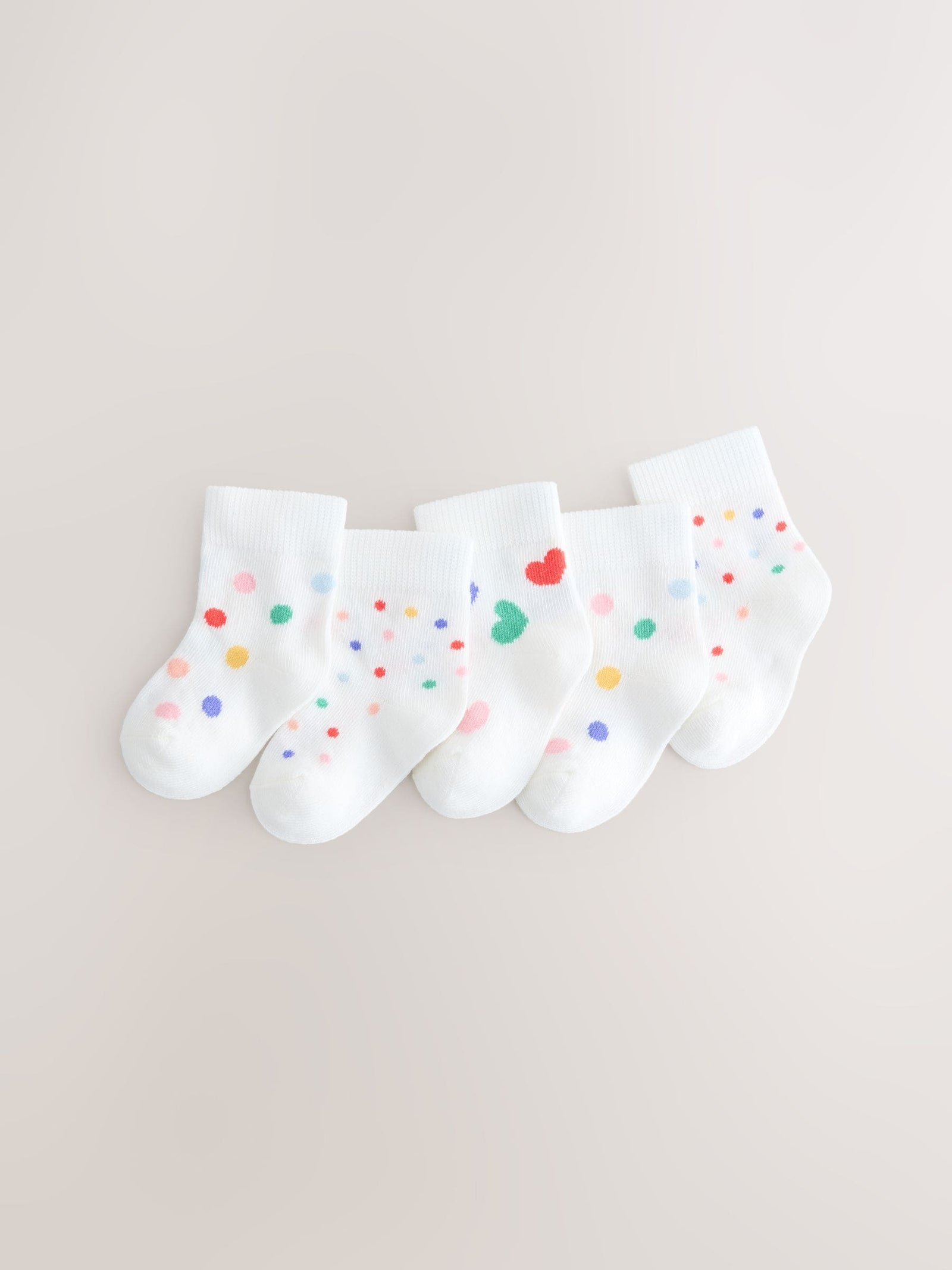 White/Blue/Red Baby Socks 5 Pack