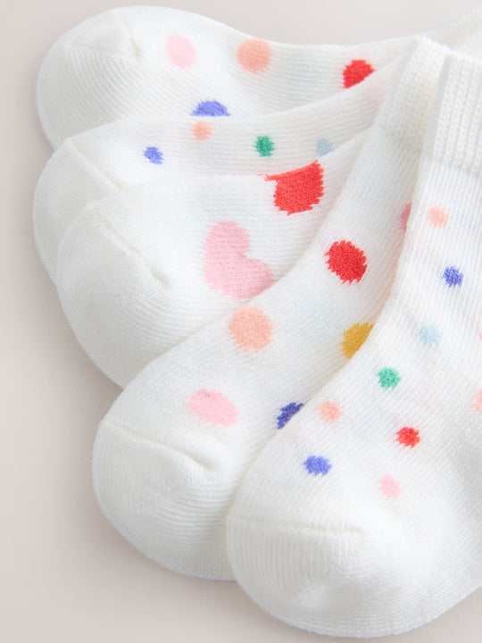 White/Blue/Red Baby Socks 5 Pack