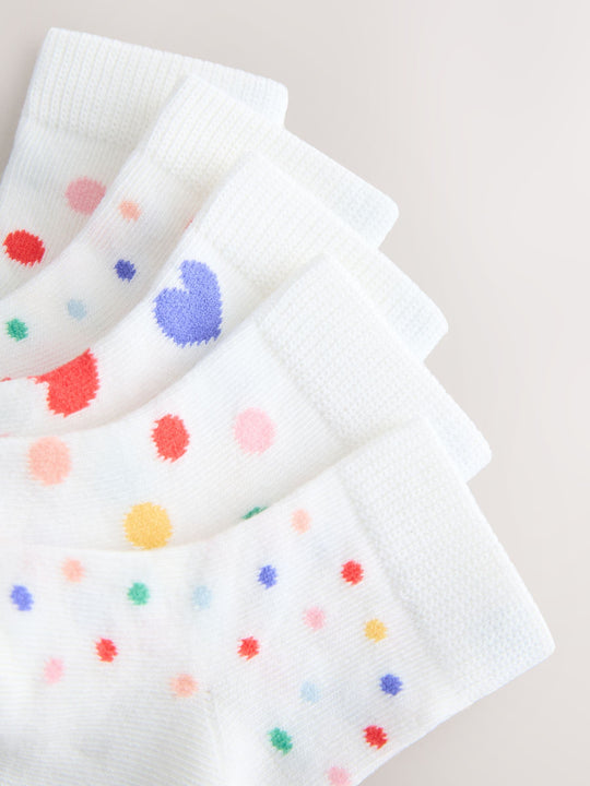 White/Blue/Red Baby Socks 5 Pack