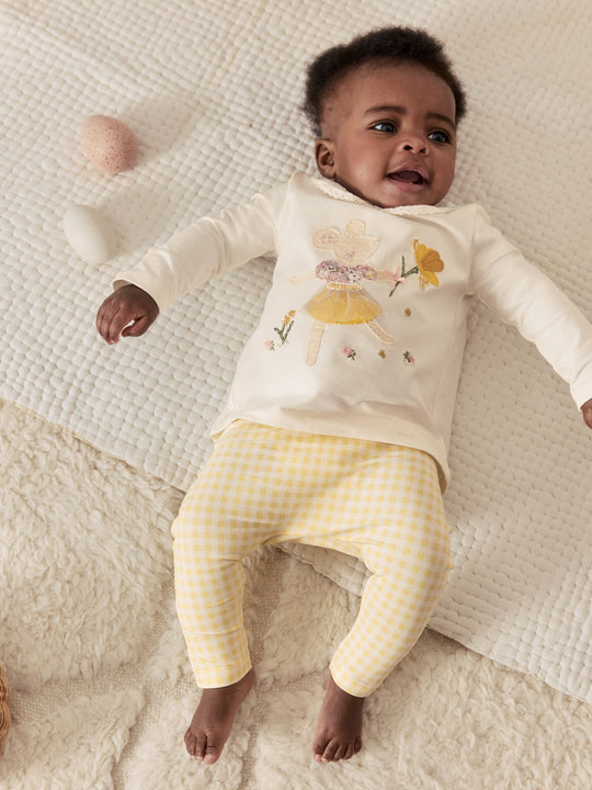 Ecru Fairy Mouse Long Sleeve Top and Legging Baby 2 Piece Set (0mths-2yrs)