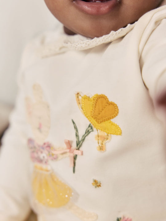 Ecru Fairy Mouse Long Sleeve Top and Legging Baby 2 Piece Set (0mths-2yrs)