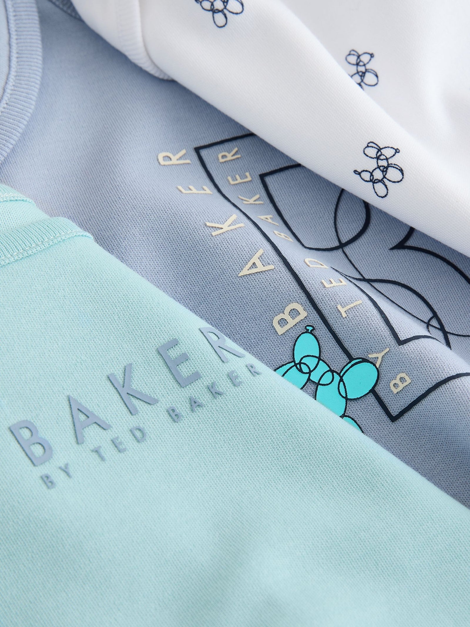 Baker by Ted Baker Blue 3 Pack Short Sleeve Bodysuits