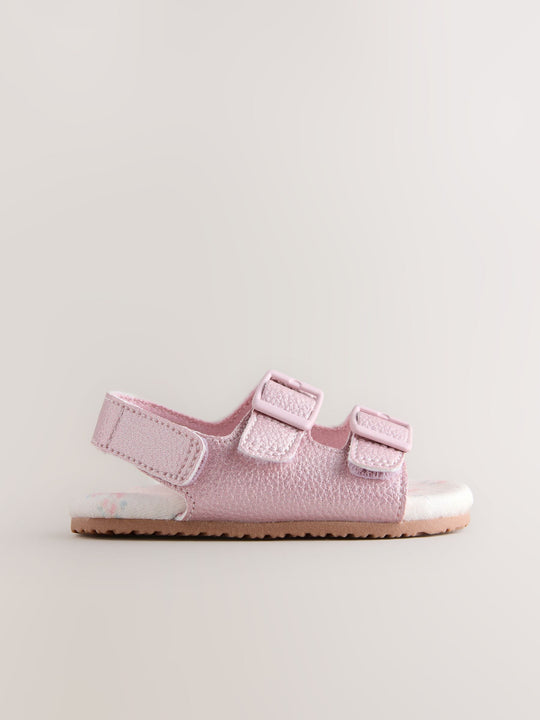Pink Shimmer Touch and Fasten Baby Sandals (0-24mths)