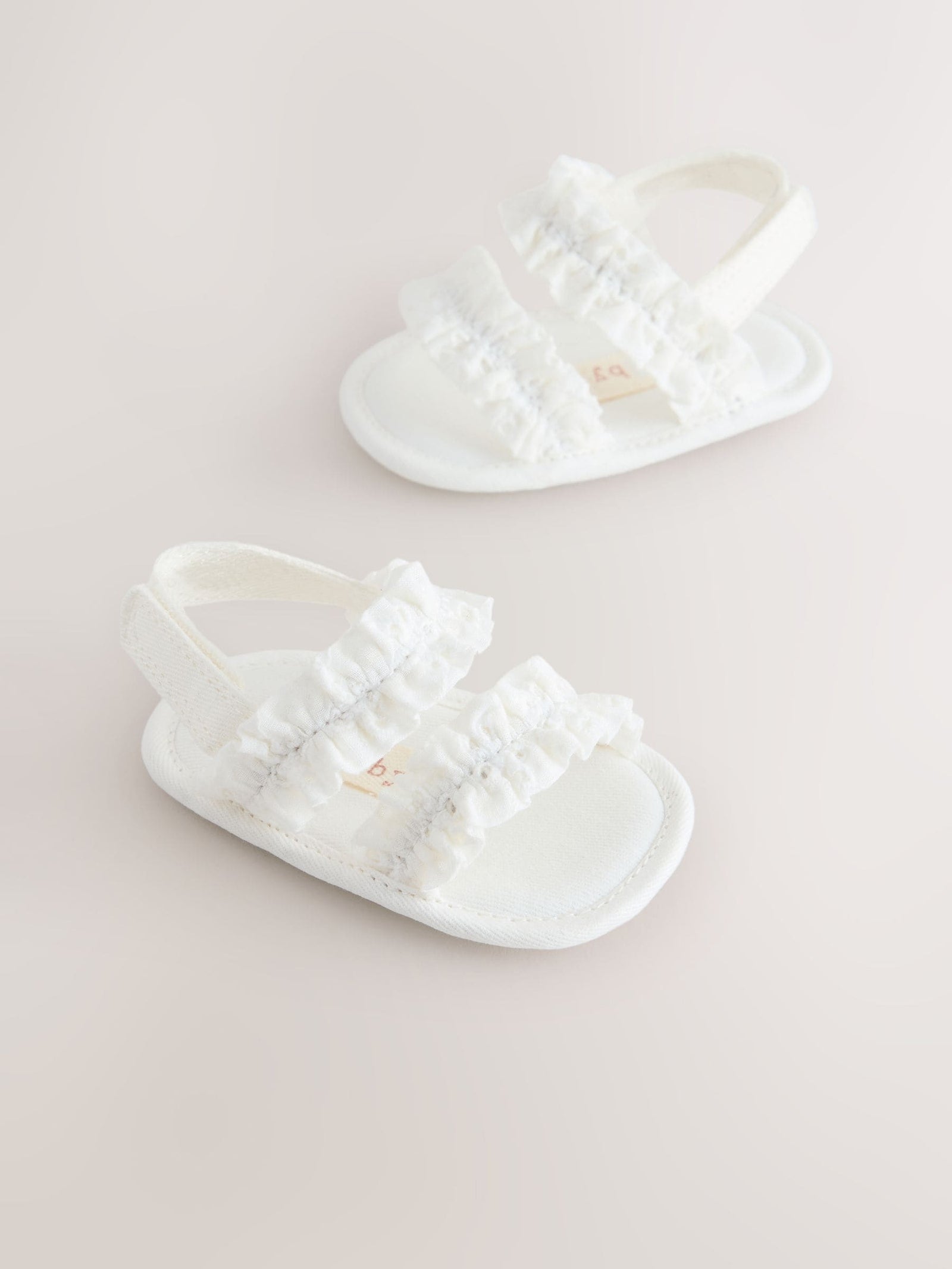 White Baby Ruffle Sandals (0-24mths)