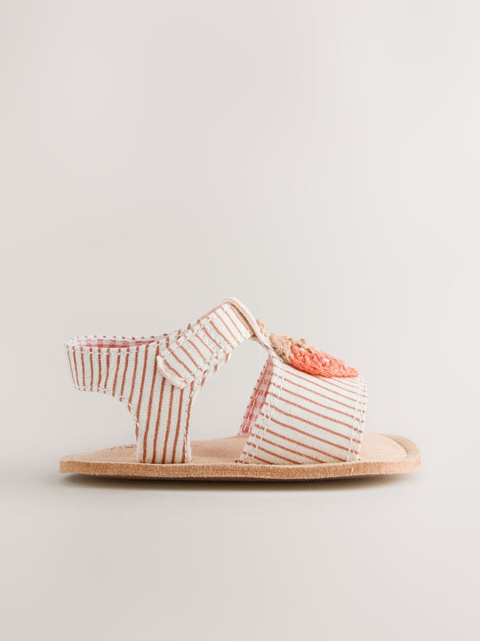 White/Pink Strawberry Baby Sandals (0-24mths)