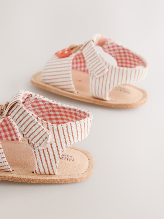 White/Pink Strawberry Baby Sandals (0-24mths)
