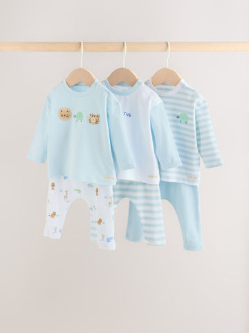 Blue Safari Baby Top & Leggings 6 Piece Set (0mths-3yrs)