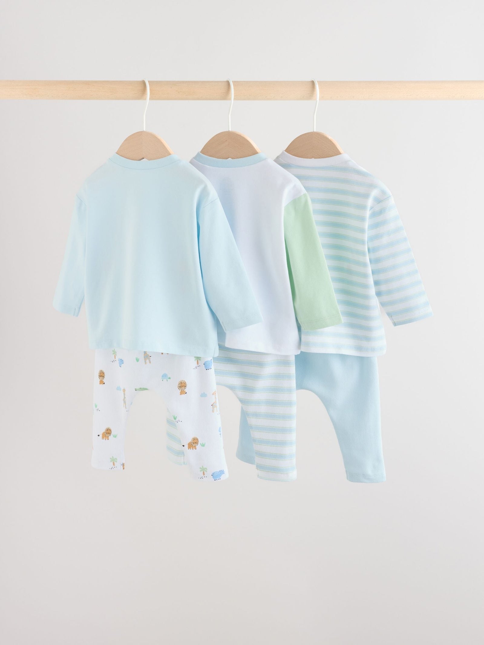 Blue Safari Baby Top & Leggings 6 Piece Set (0mths-3yrs)