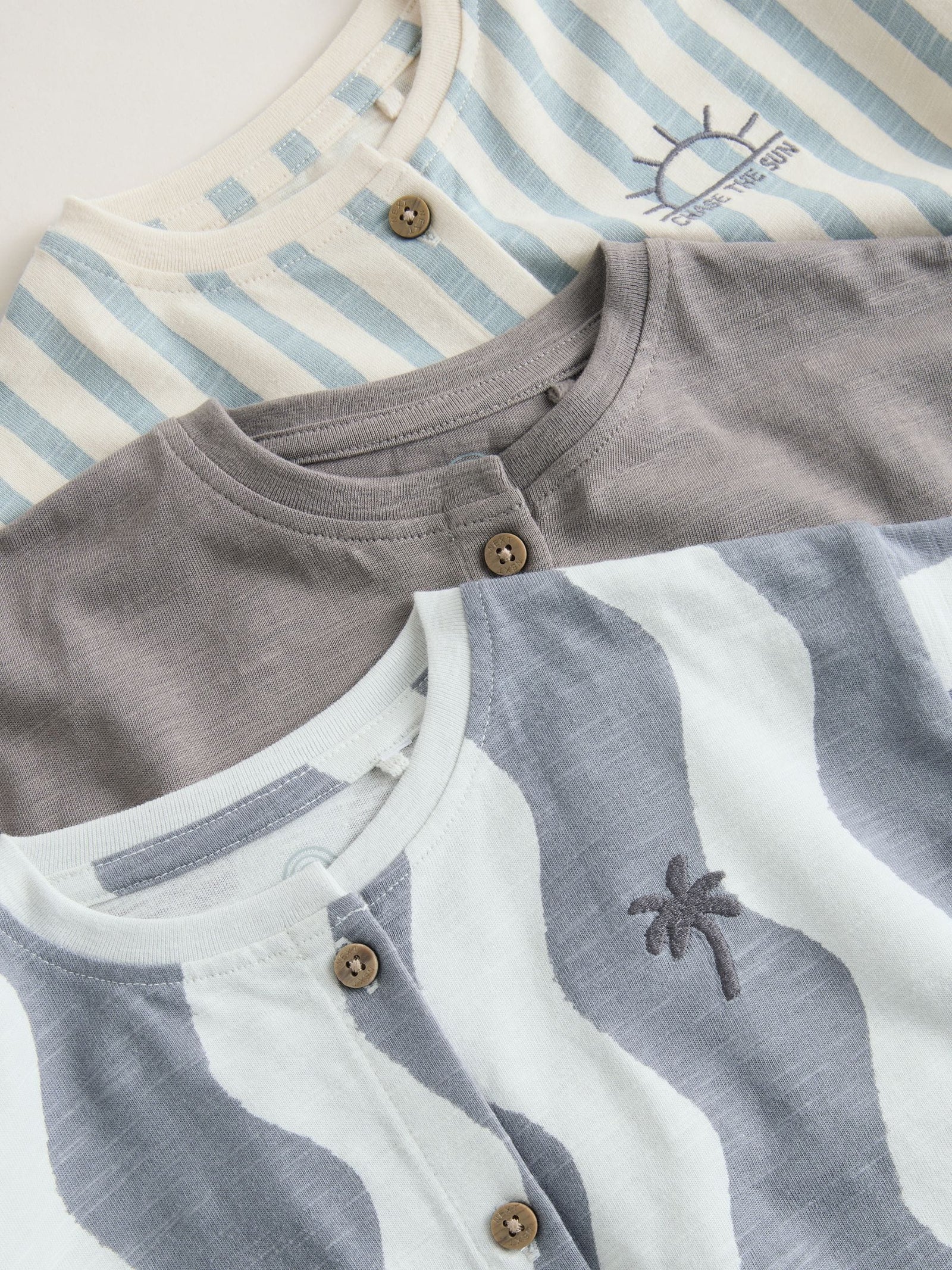 Grey Scandi Cactus Baby Rompers 3 Pack