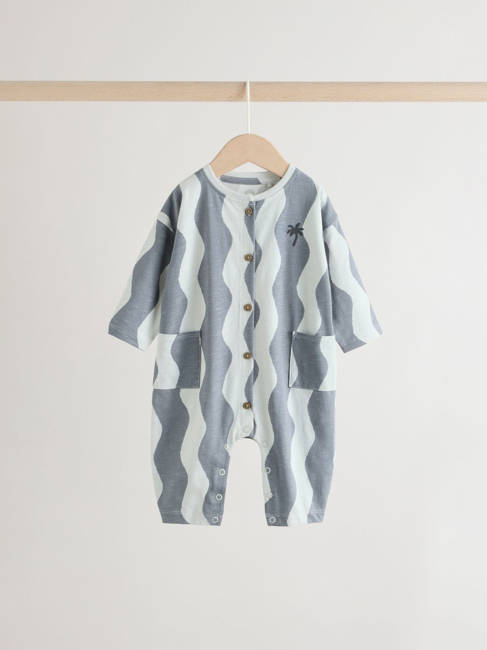 Grey Scandi Cactus Baby Rompers 3 Pack