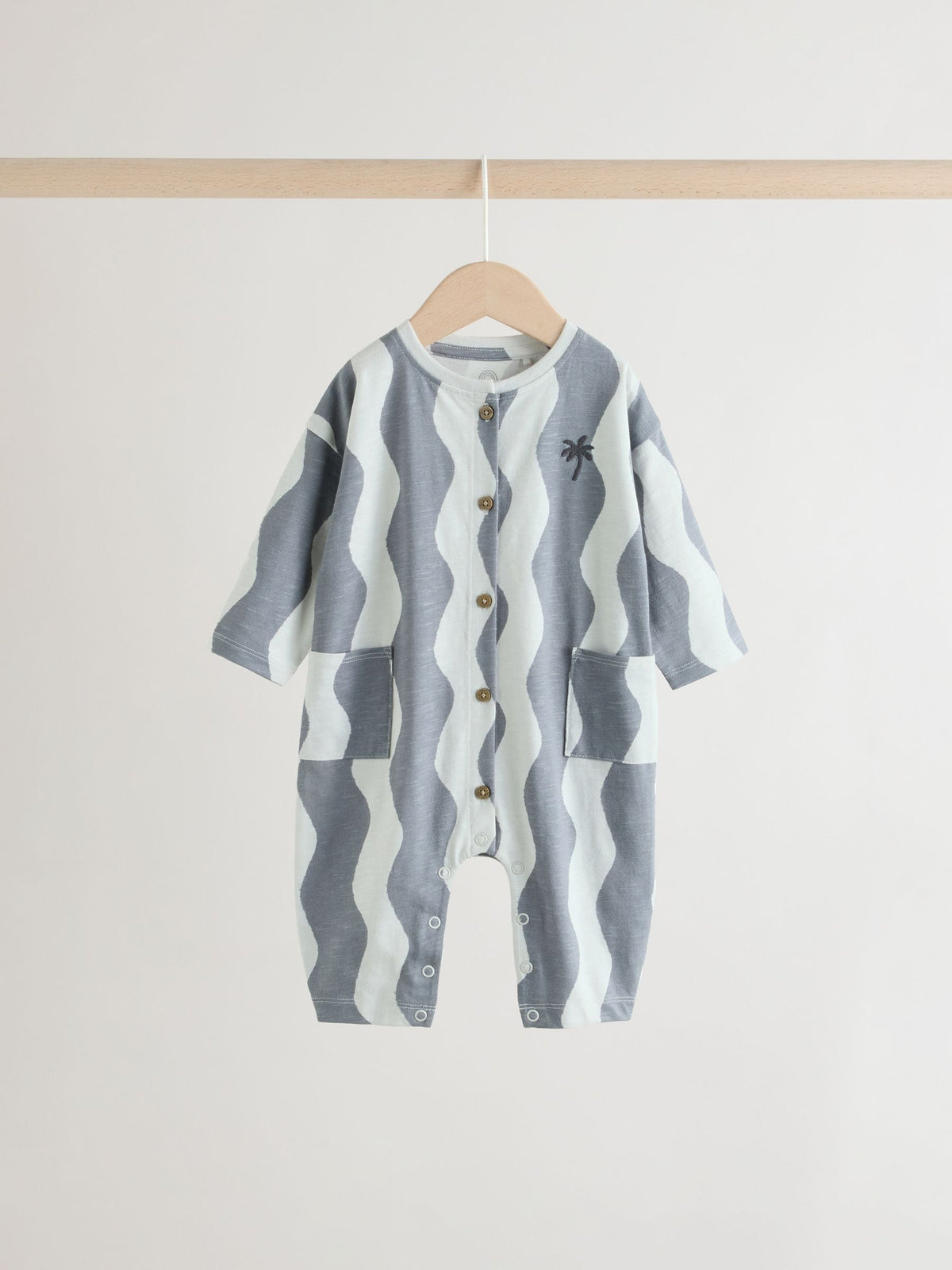 Grey Scandi Cactus Baby Rompers 3 Pack
