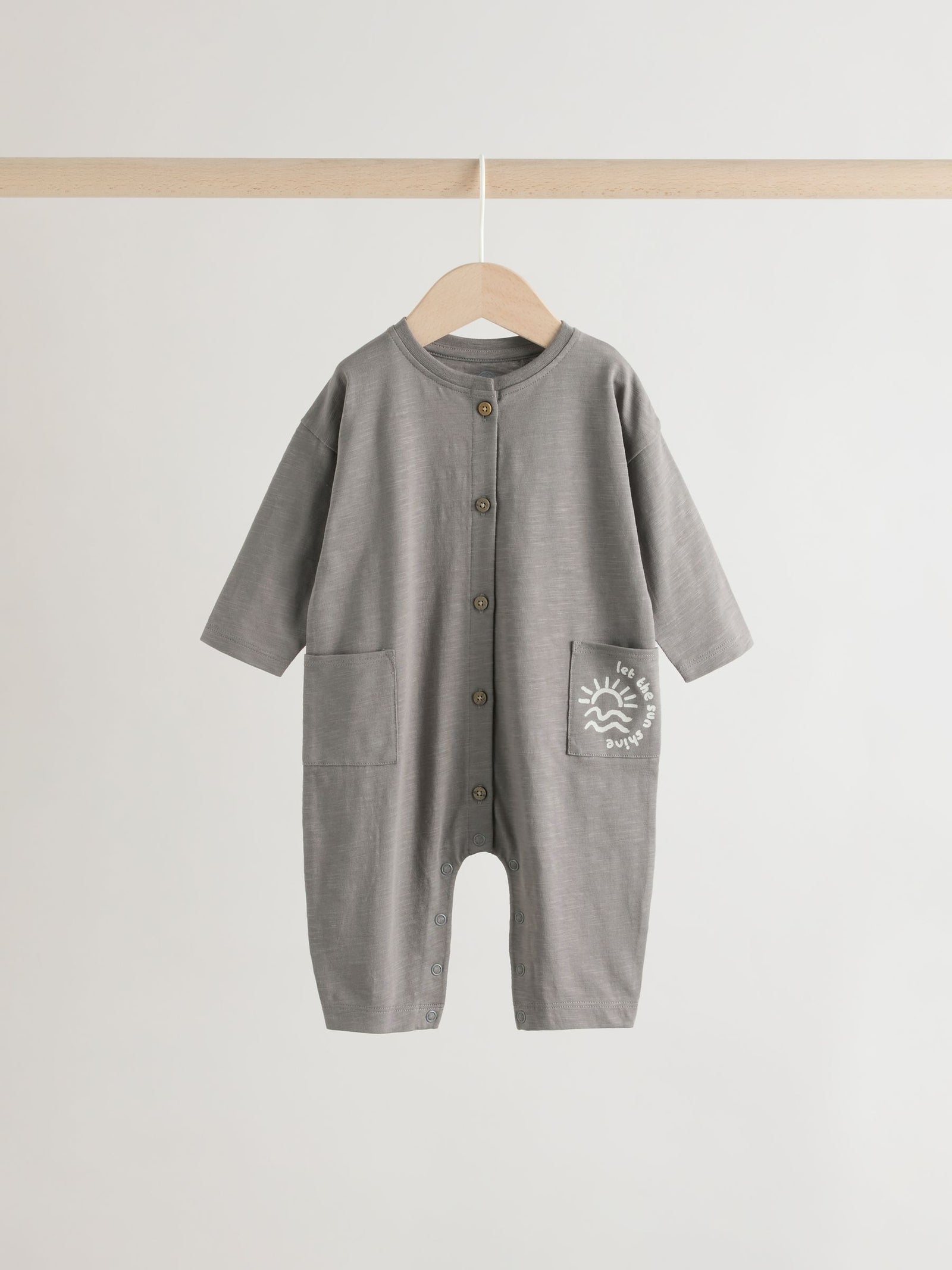 Grey Scandi Cactus Baby Rompers 3 Pack