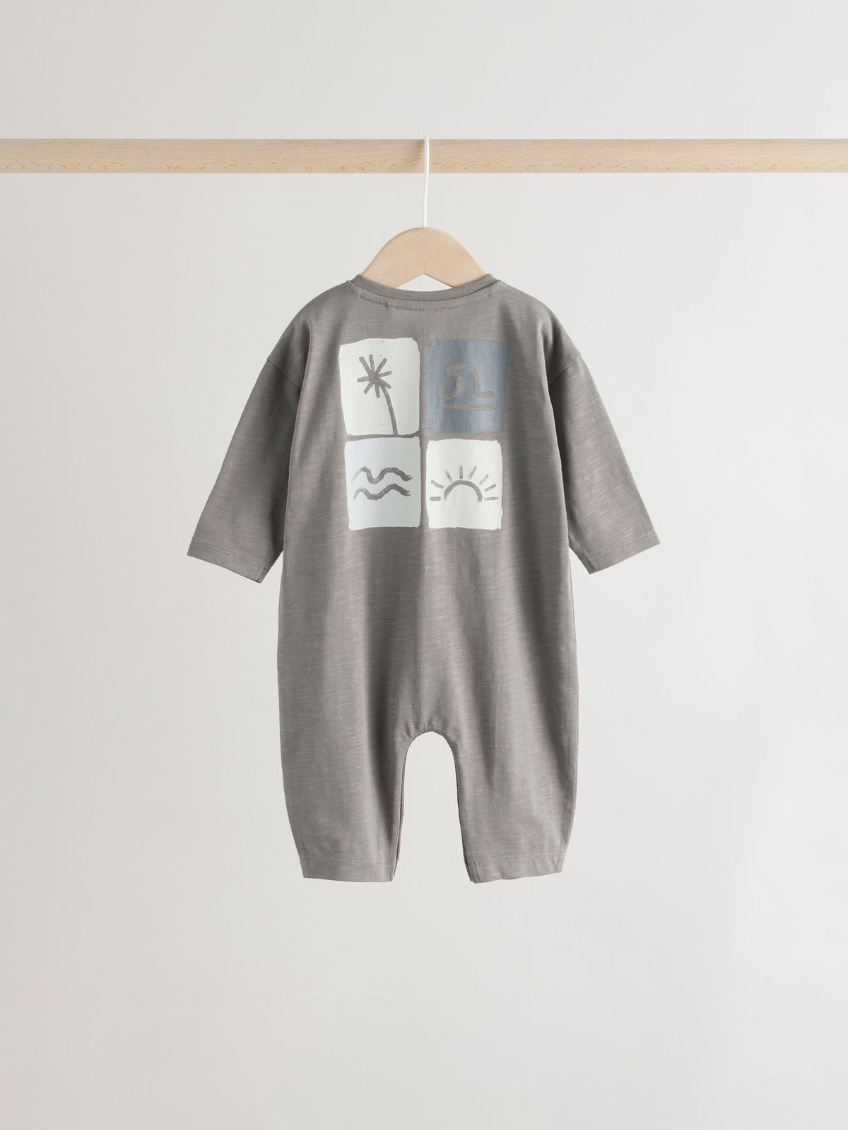 Grey Scandi Cactus Baby Rompers 3 Pack