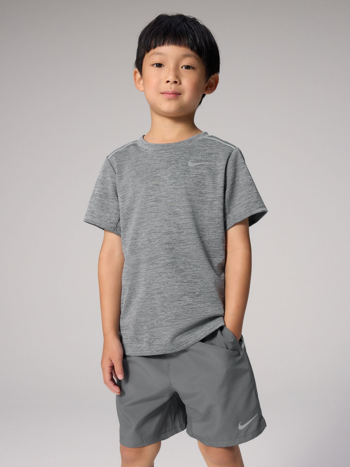 Nike Grey Little Kids DriFIT T-Shirt and Shorts Set