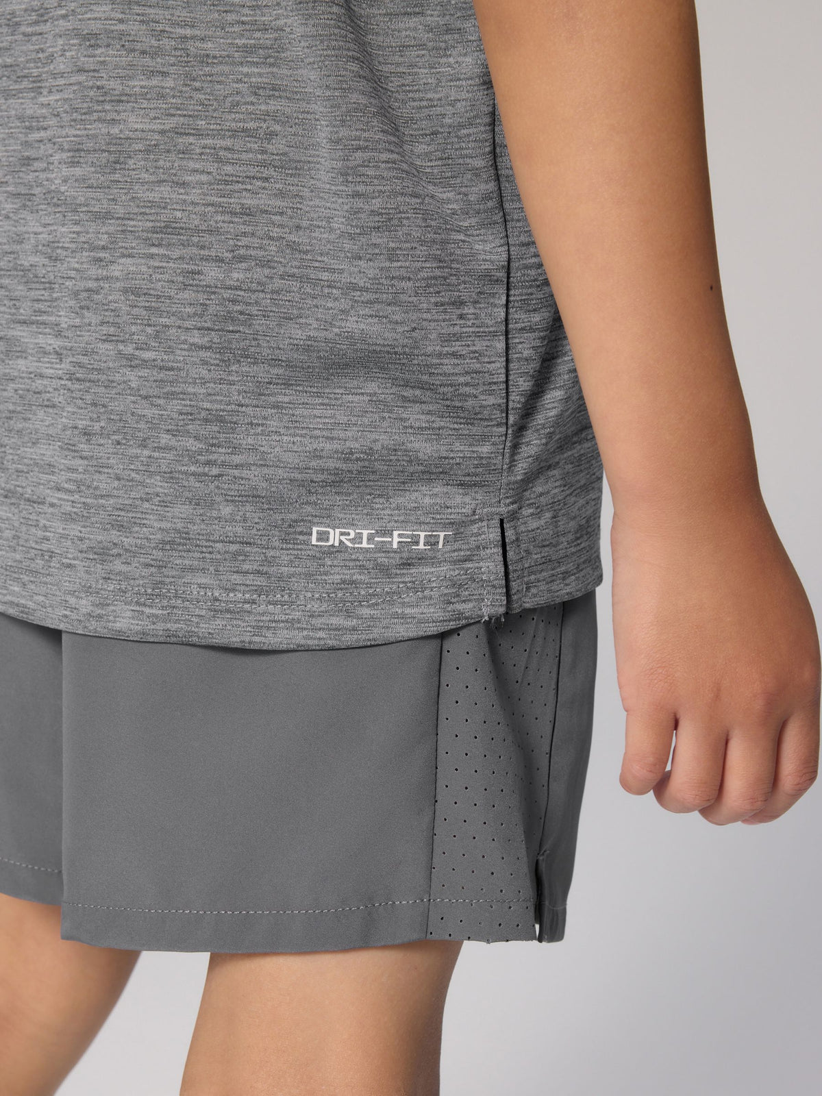 Nike Grey Little Kids DriFIT T-Shirt and Shorts Set