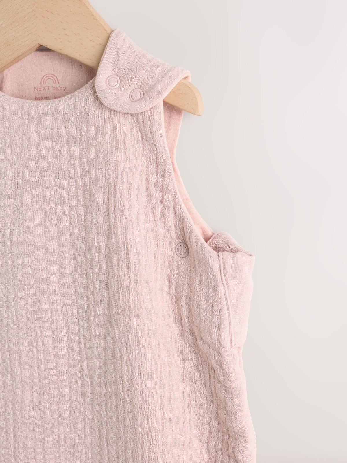 Pink Muslin 1 Tog Baby Sleep Bag