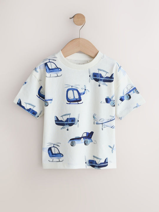 Blue Planes Short Sleeve Graphic T-Shirts 3 Pack (3mths-7yrs)