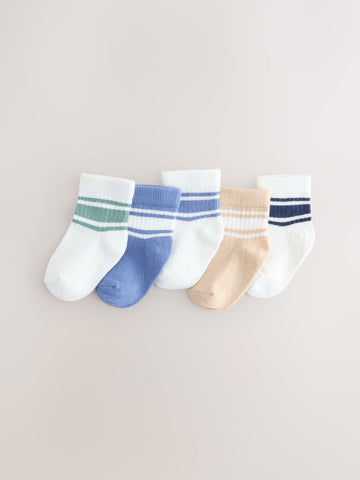 Blue Baby Socks 5 Pack (0mths-2yrs)