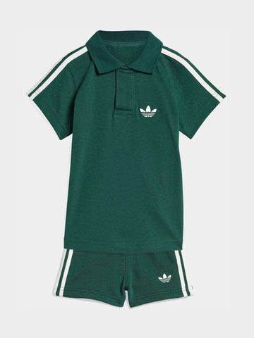 adidas Originals Green Knit Polo and Shorts Infant Set