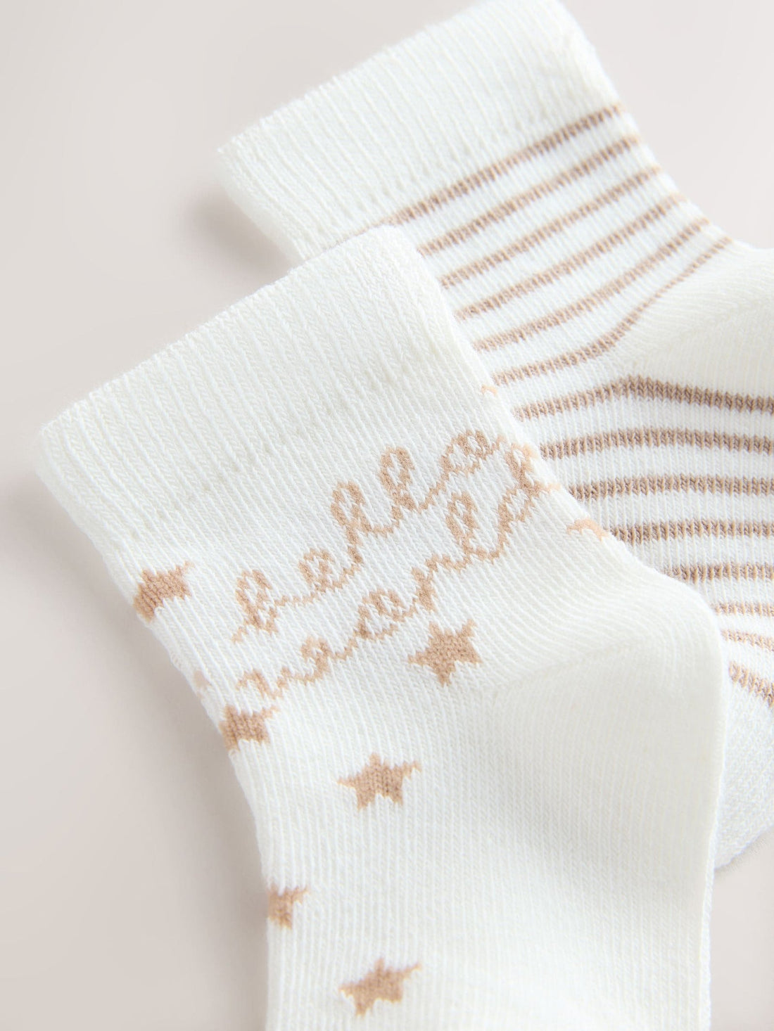 Neutral Hello World Baby Socks 2 Pack