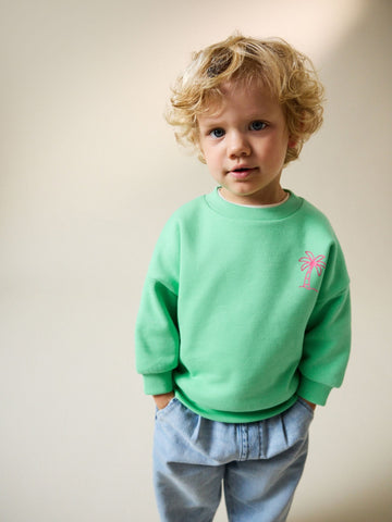 Green Palm Tree Crew Neck Sweatshirt (3mths-7yrs)